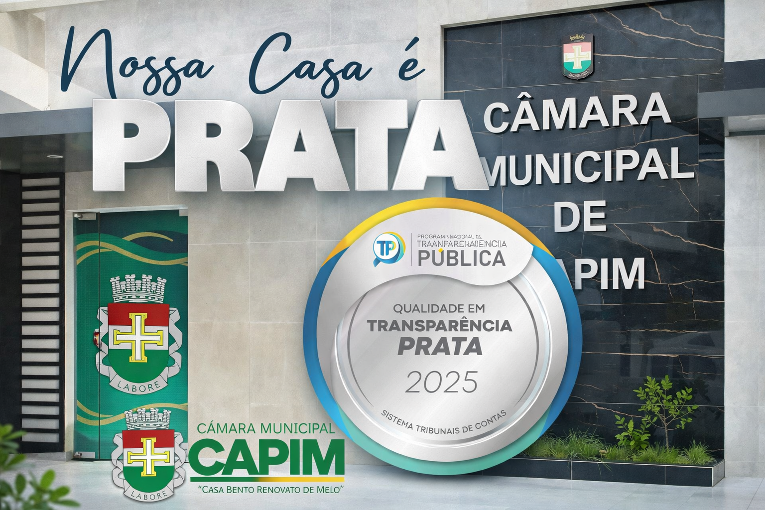 Pela primeira vez na história, Câmara de Capim conquista Selo do TCE em Transparência Pública